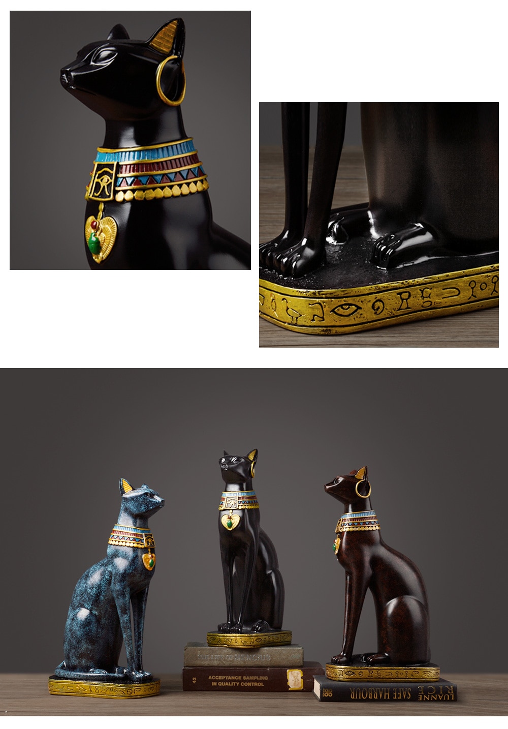 Egyptian Cat Shape Resin Statue