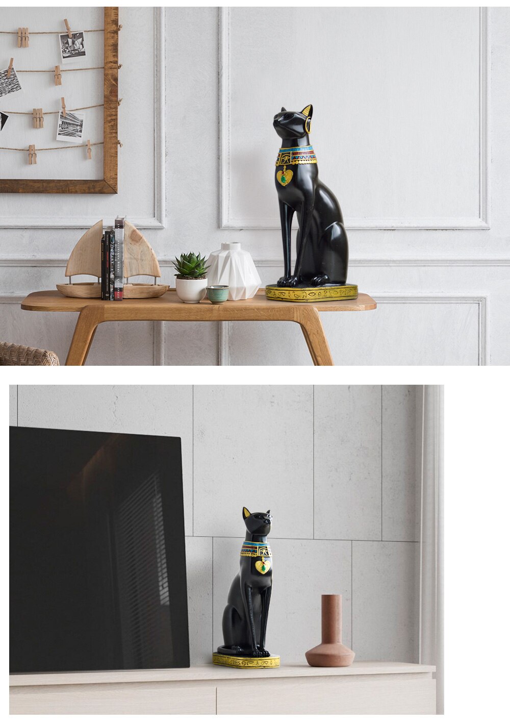 Egyptian Cat Shape Resin Statue