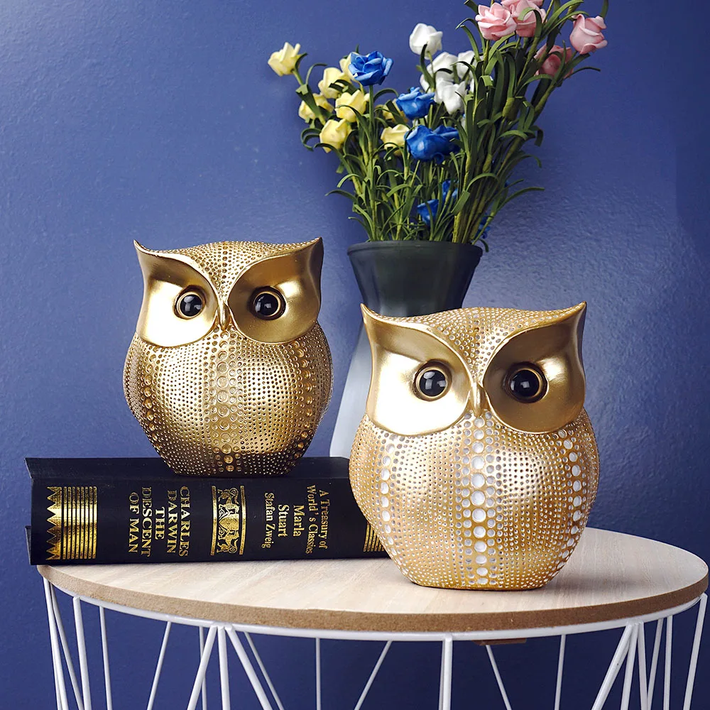 Golden Owl Figurine