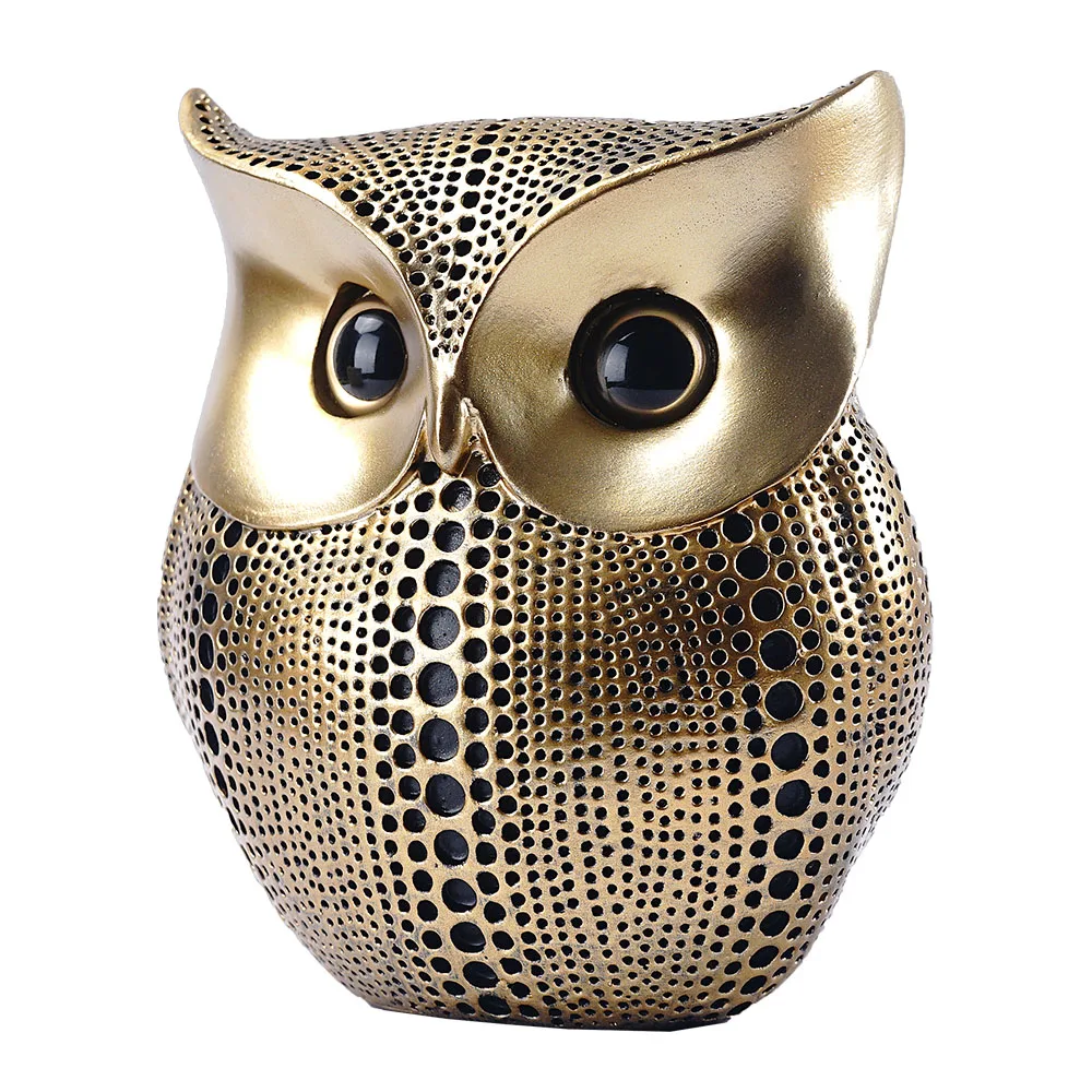 Golden Owl Figurine