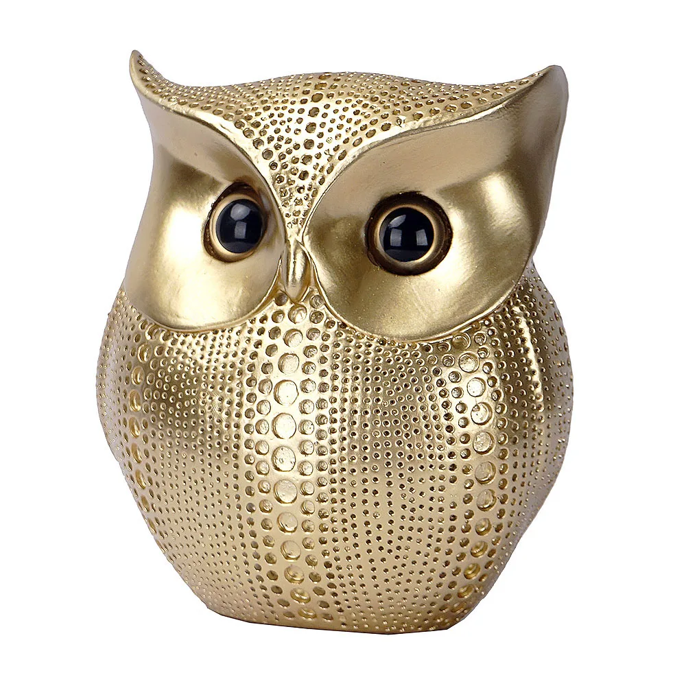 Golden Owl Figurine