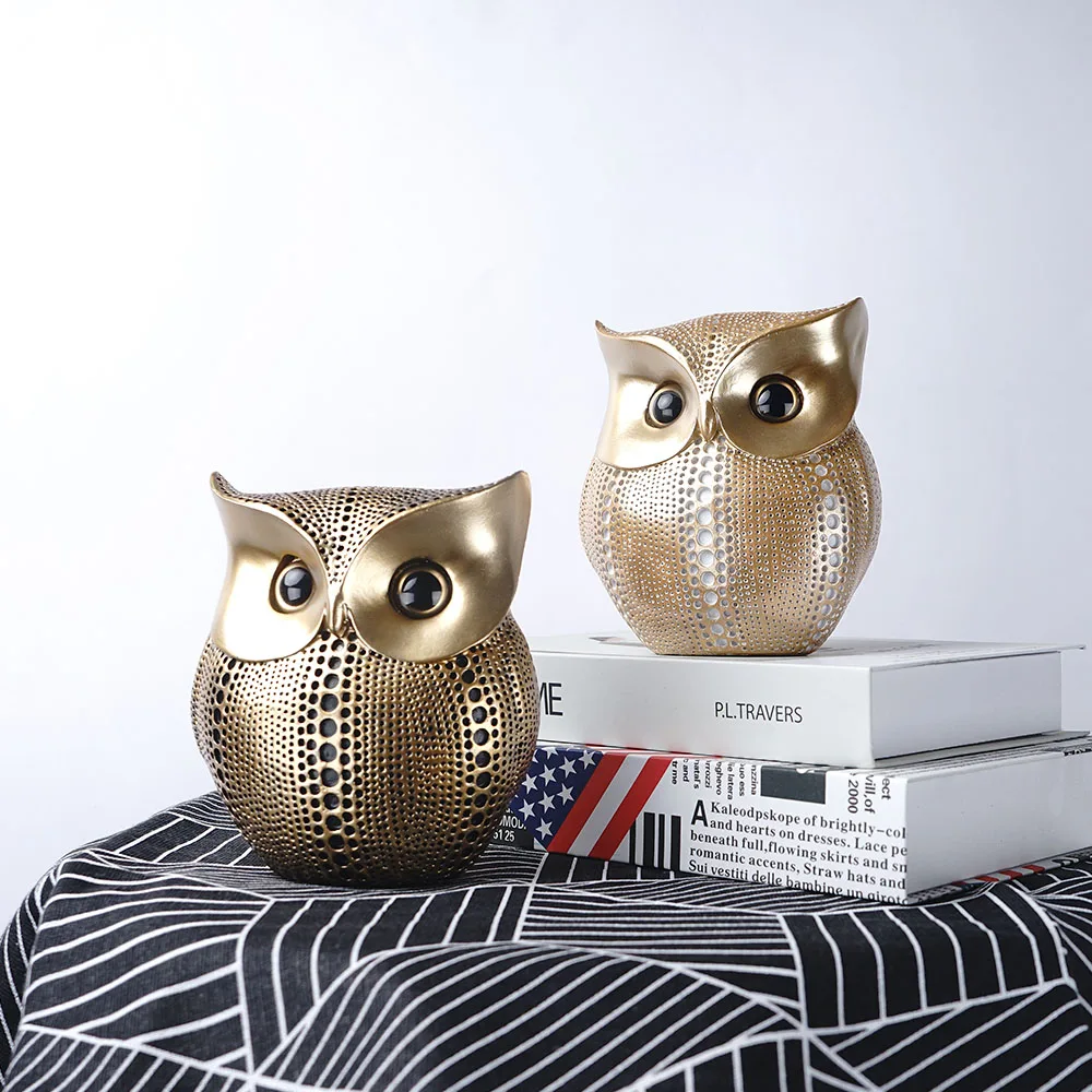 Golden Owl Figurine