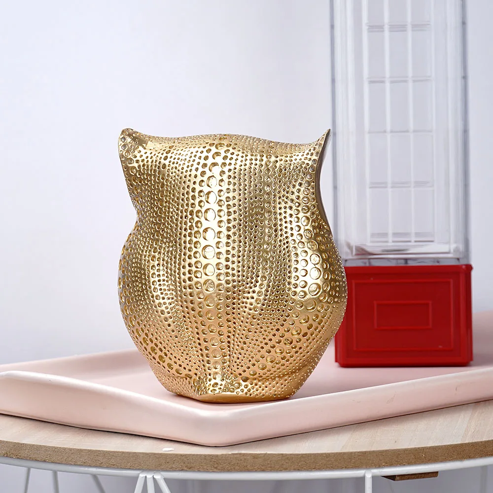 Golden Owl Figurine