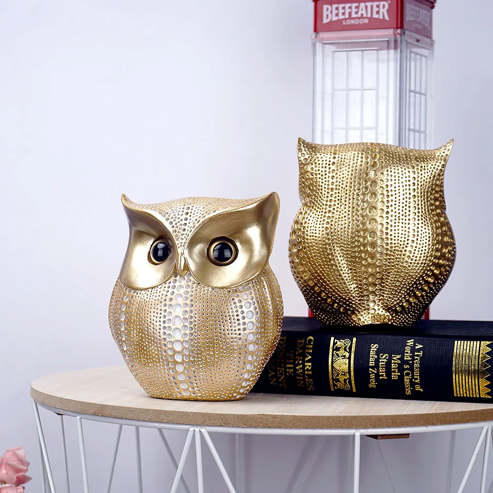 Golden Owl Figurine