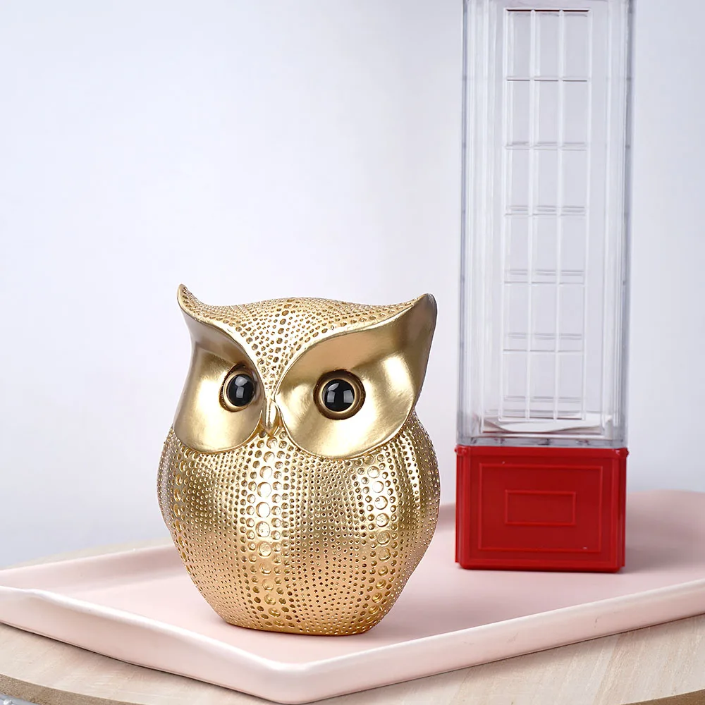 Golden Owl Figurine