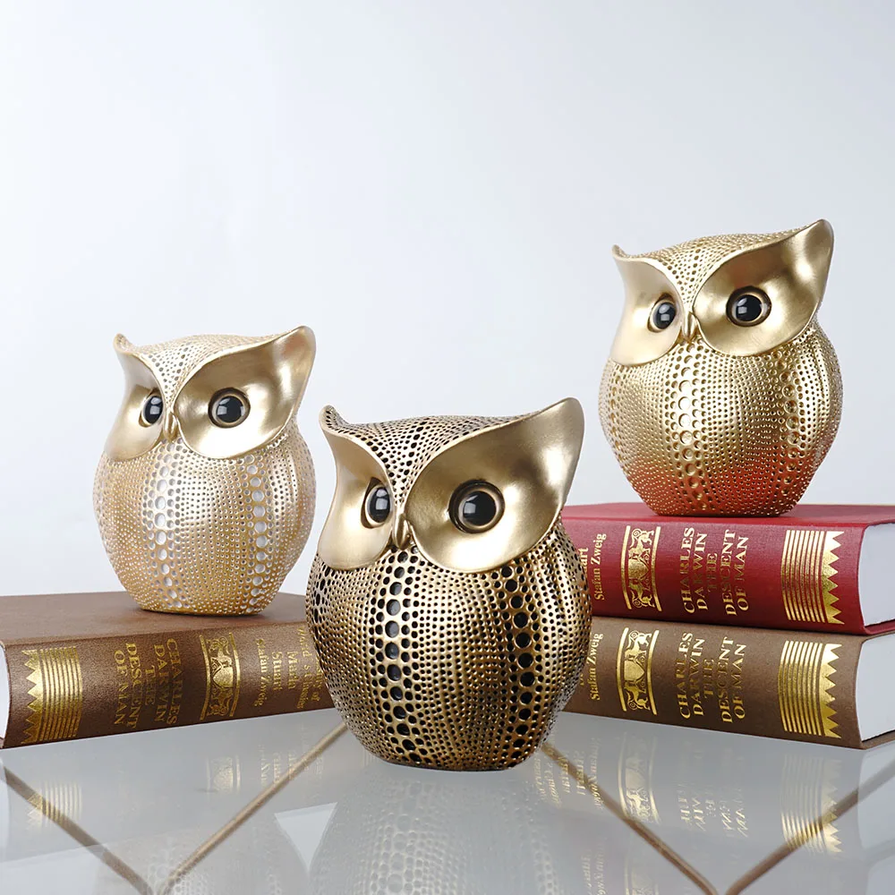 Golden Owl Figurine