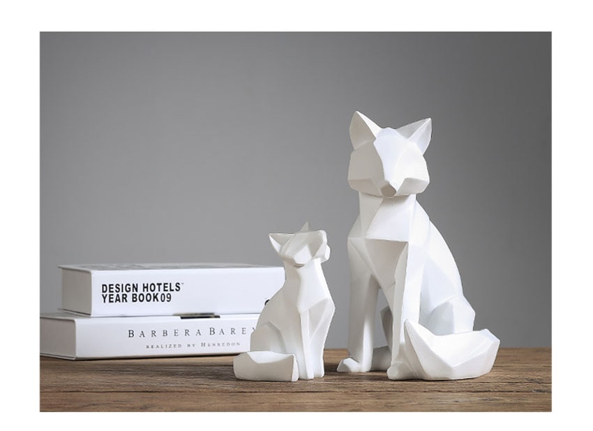 Geometric Abstract Fox Figurine