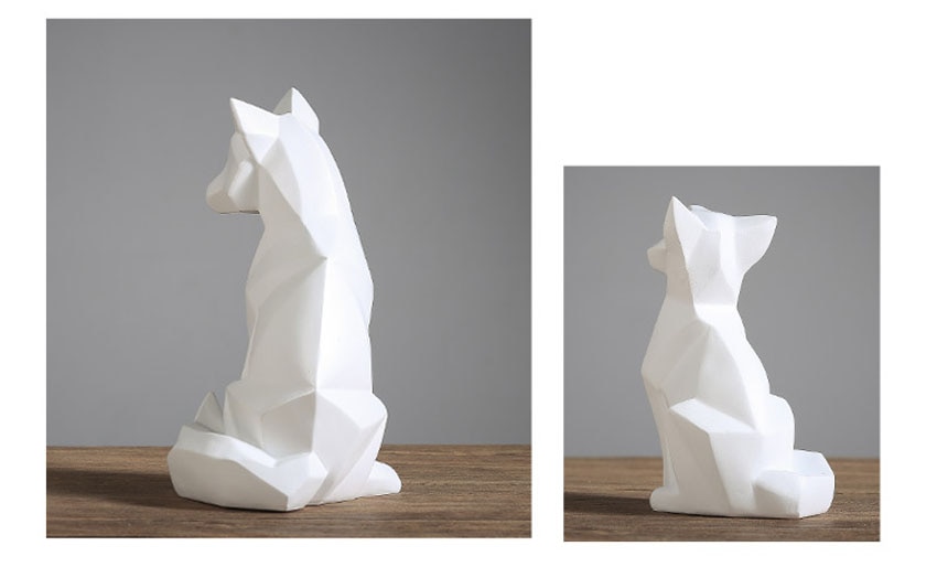 Geometric Abstract Fox Figurine