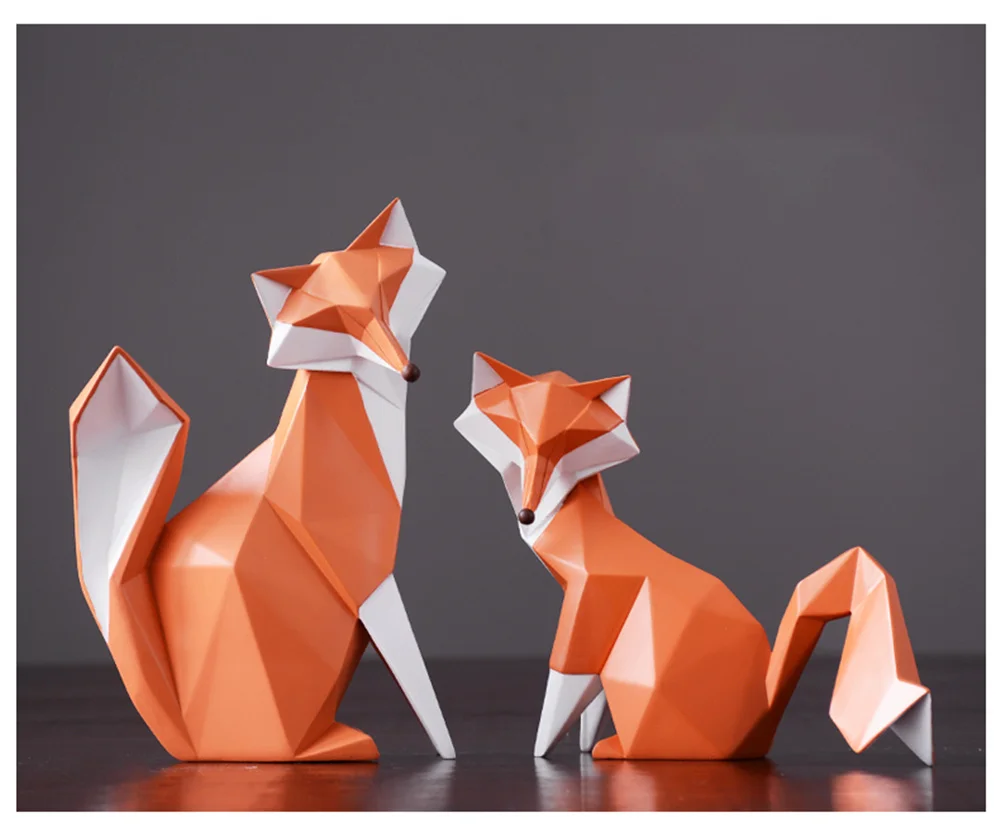 Modern Abstract Fox Figurine