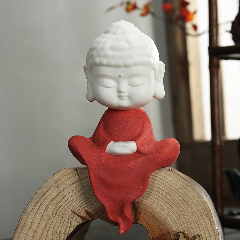 Cute Yoga Monk Figurine