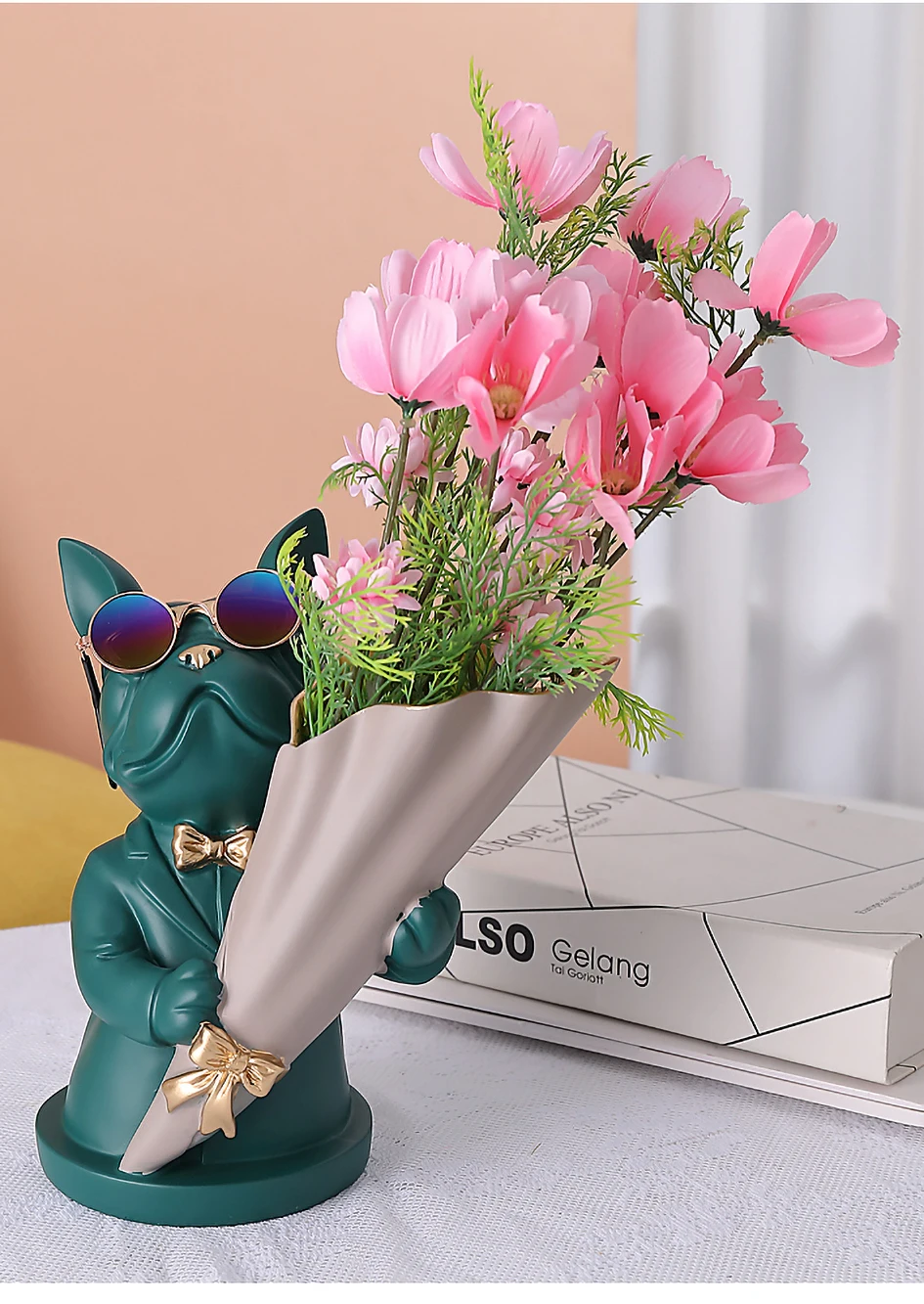 Contemporary Bulldog Shaped Flower Vase