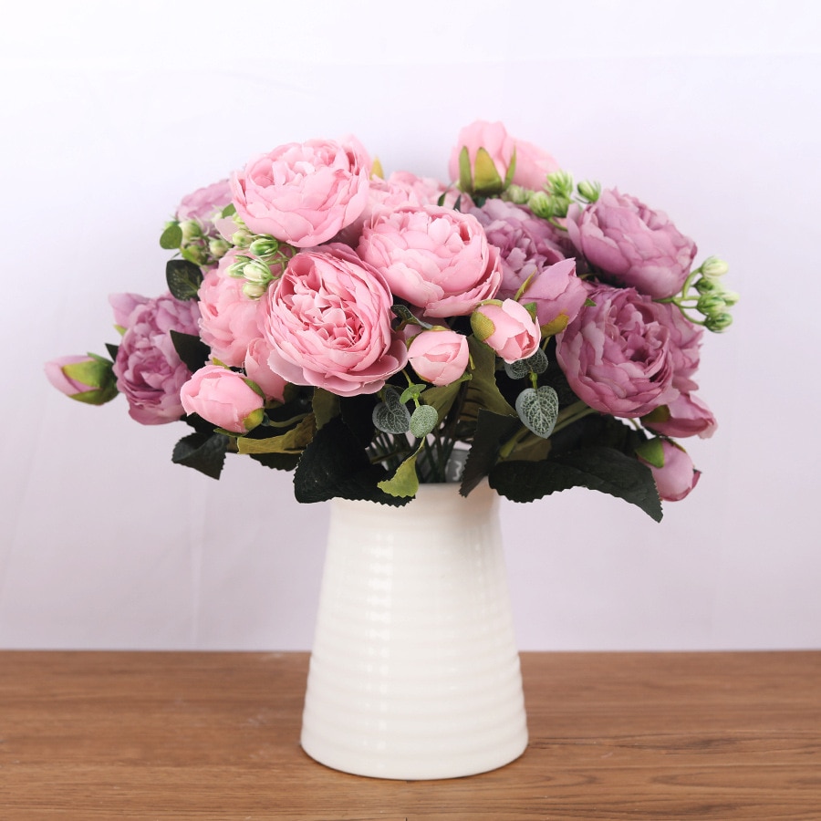 Silk Artificial Peony Flowers Set