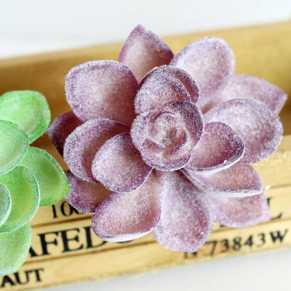 Artificial Green and Purple Succulent