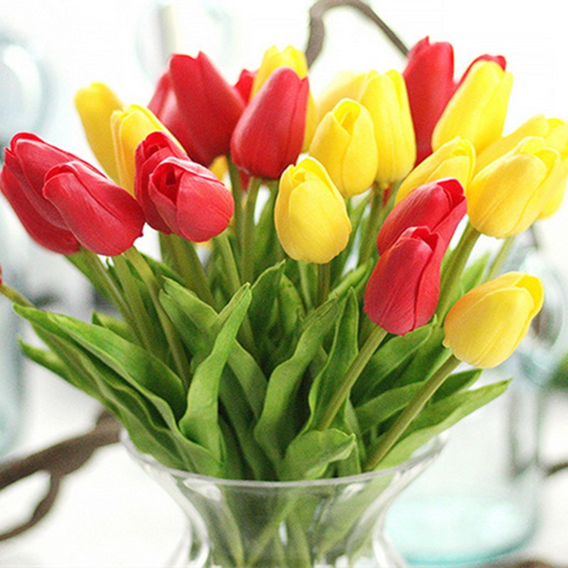 PU Artificial Tulip Flowers Bouquet