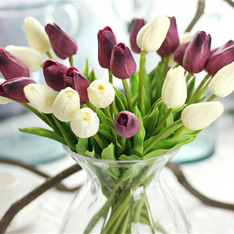 PU Artificial Tulip Flowers Bouquet