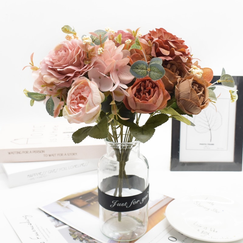 Bouquet Artificial Flowers Peony and Hydrangea