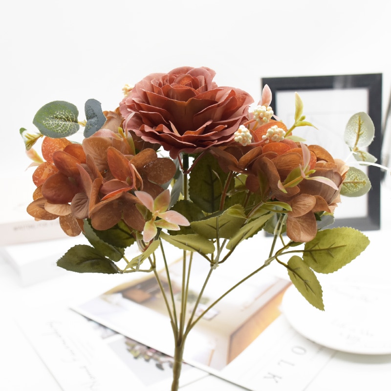 Bouquet Artificial Flowers Peony and Hydrangea