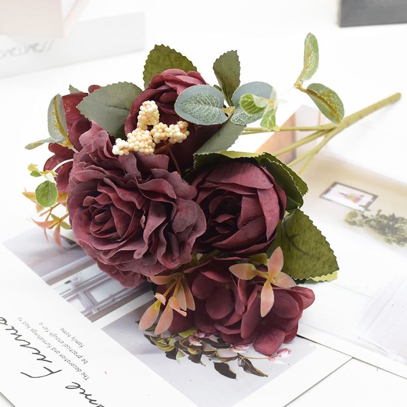 Bouquet Artificial Flowers Peony and Hydrangea