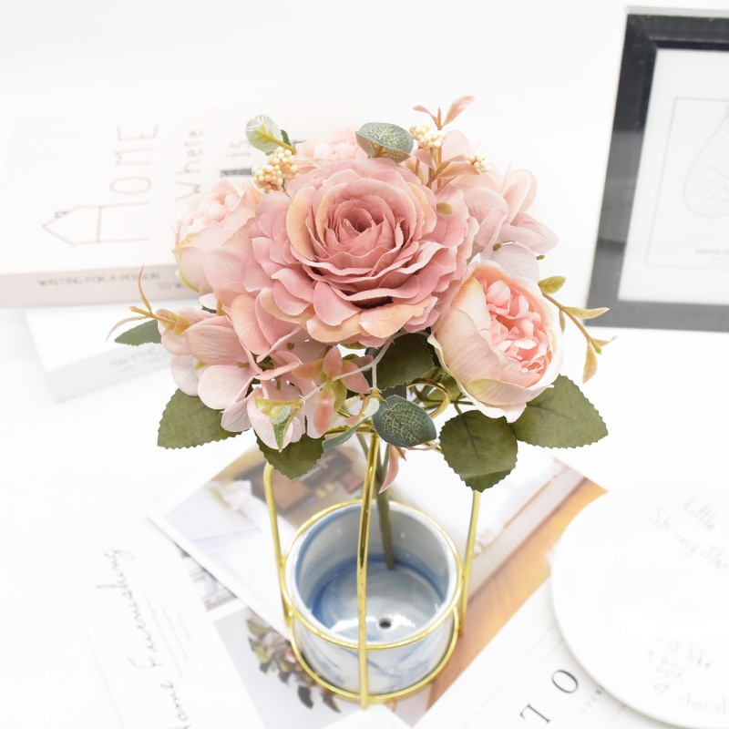 Bouquet Artificial Flowers Peony and Hydrangea