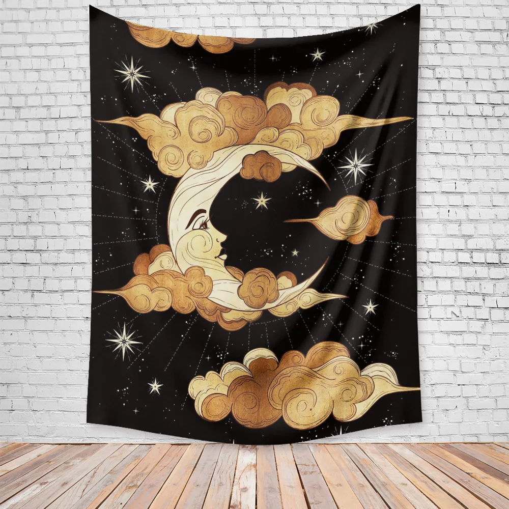 Moon and Starry Sky Tapestry