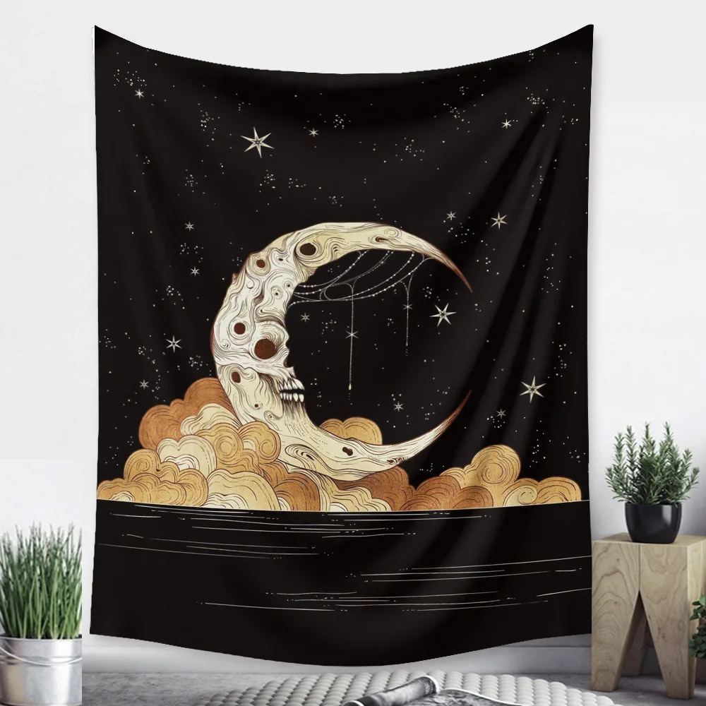 Moon and Starry Sky Tapestry