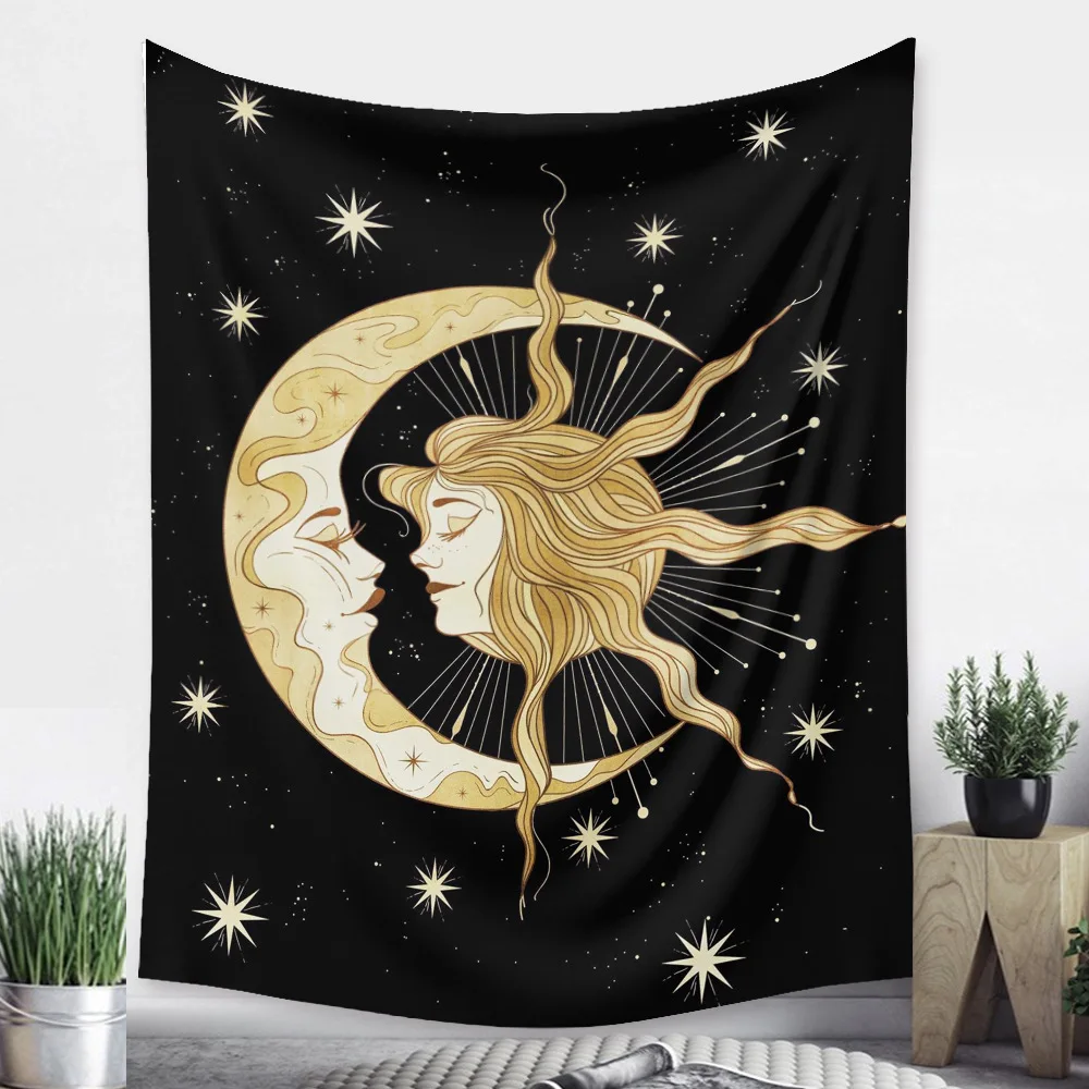 Moon and Starry Sky Tapestry