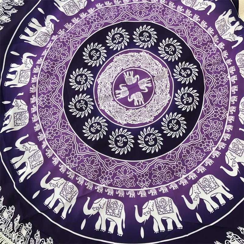 Bohemian Printed Round Tapestries With Tassels