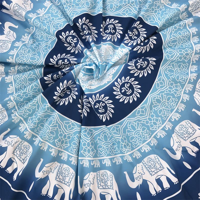 Bohemian Printed Round Tapestries With Tassels