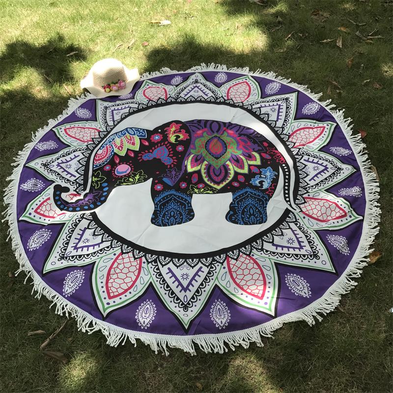 Summer Tapestry With Elephant Print And Tassels