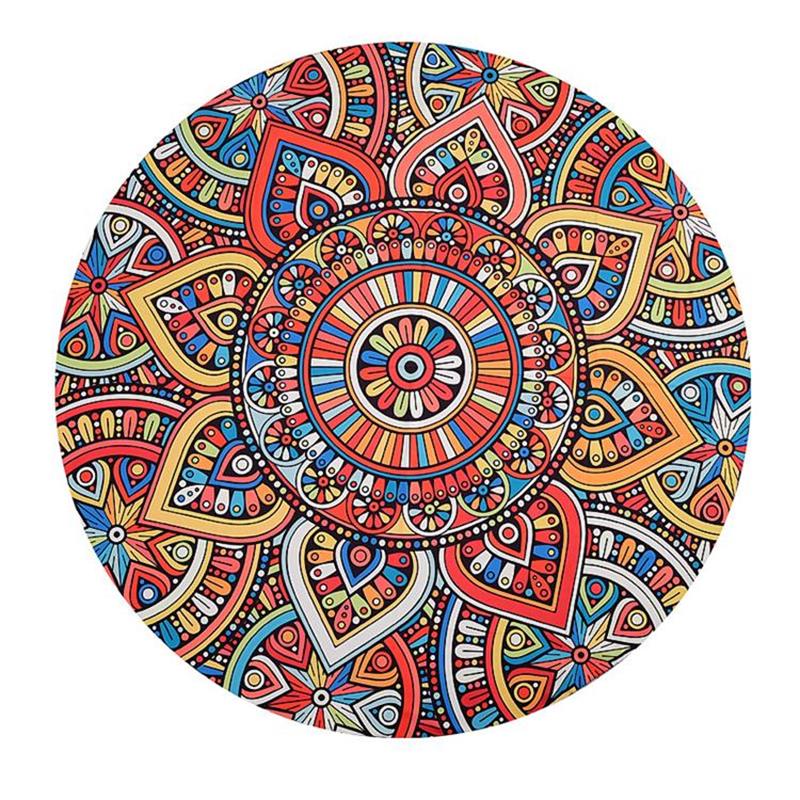 Colorful Round Tapestry With Mandala