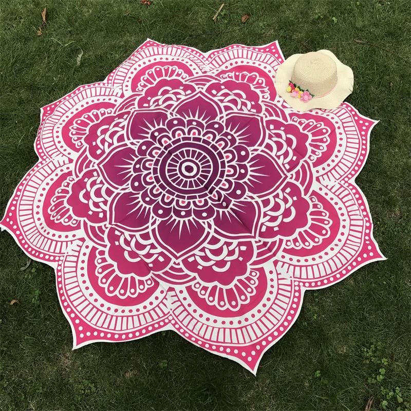 Polygonal Colorful Lotus Shaped Tapestries With Mandala Prints