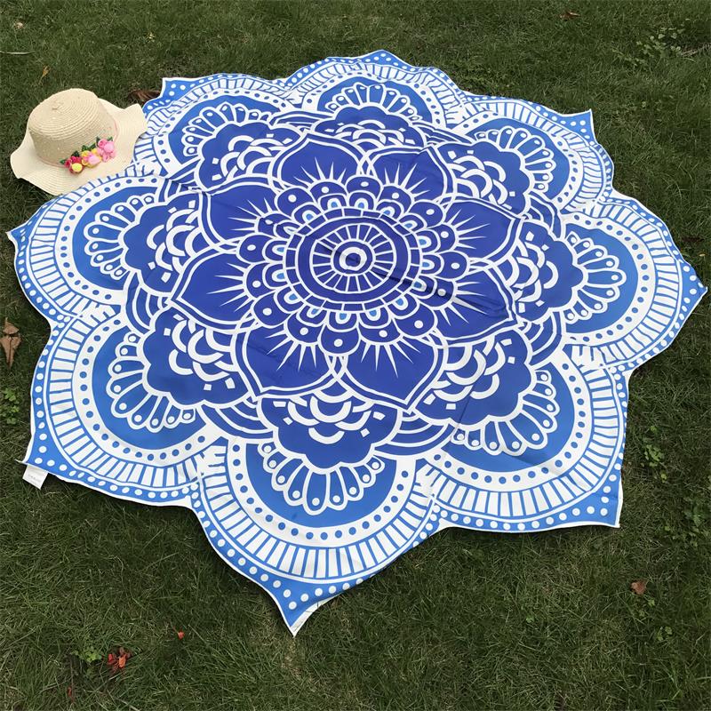 Polygonal Colorful Lotus Shaped Tapestries With Mandala Prints