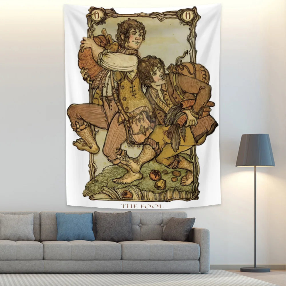 Western Witch Tarot Card Pattern Tapestry