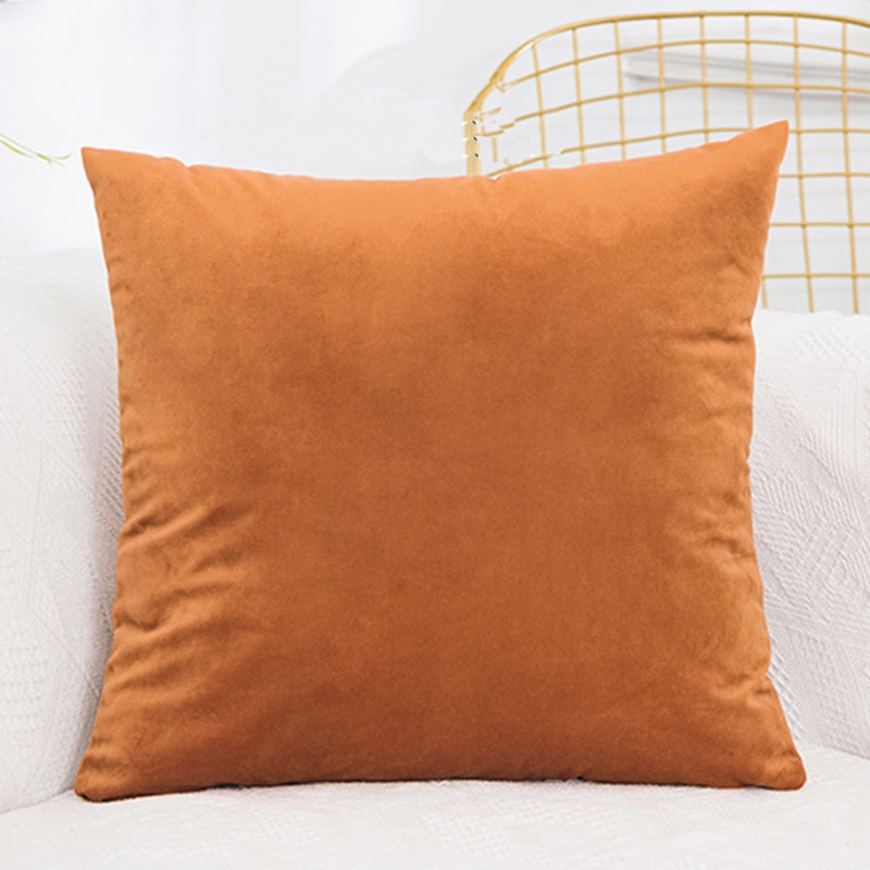 Solid Color Velvet Cushion Cover