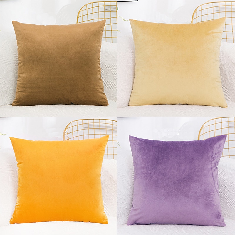 Solid Color Velvet Cushion Cover