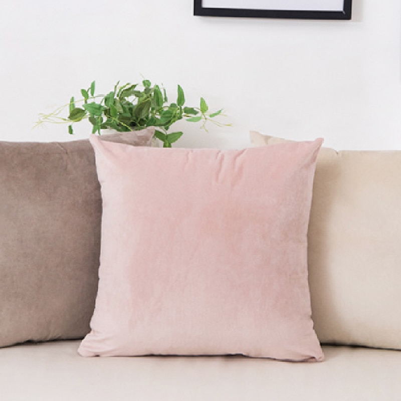 Solid Color Velvet Cushion Cover