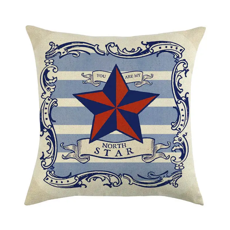 Nautical Themed Linen Cushion Cover