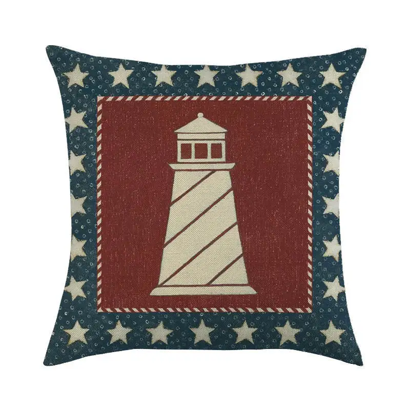 Nautical Themed Linen Cushion Cover