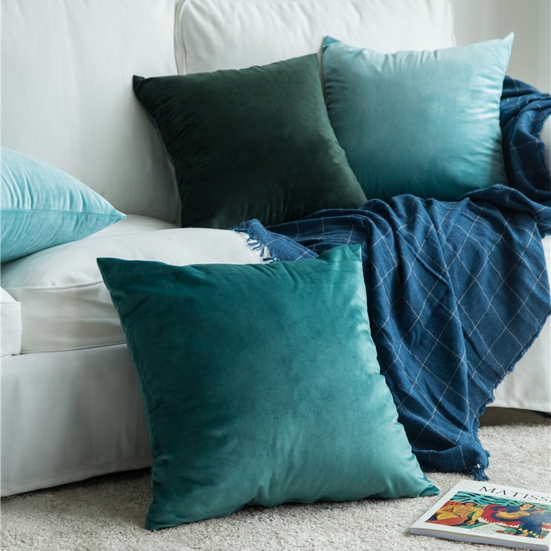 Decorative Solid Velvet Pillow Cover