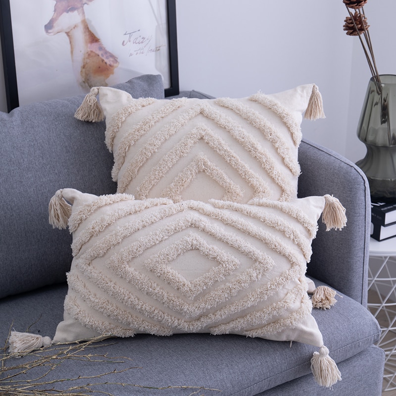 Tassel Patterned Square and Rectangular Cushion Cover