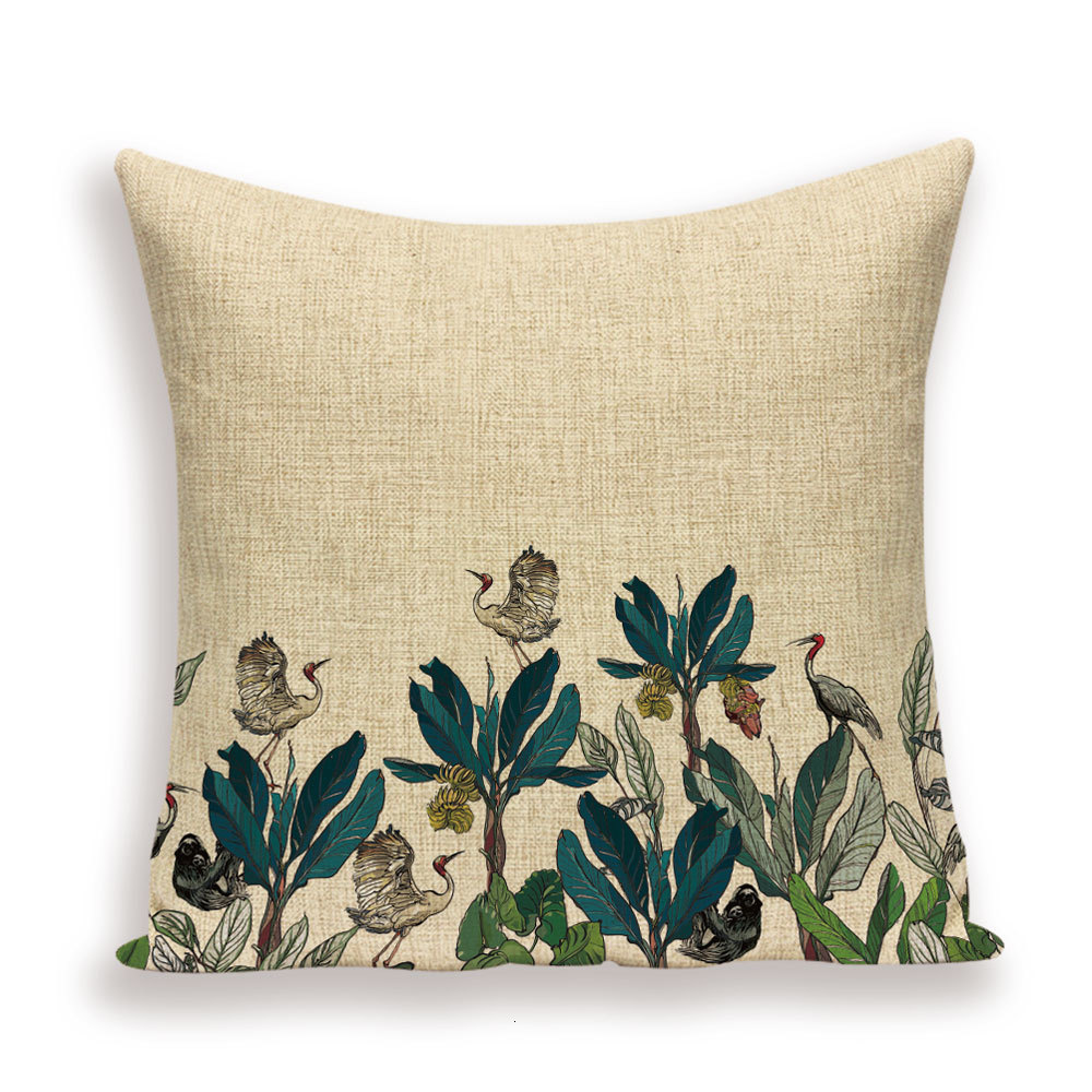 Tropical Jungle Printed Cushion Cover