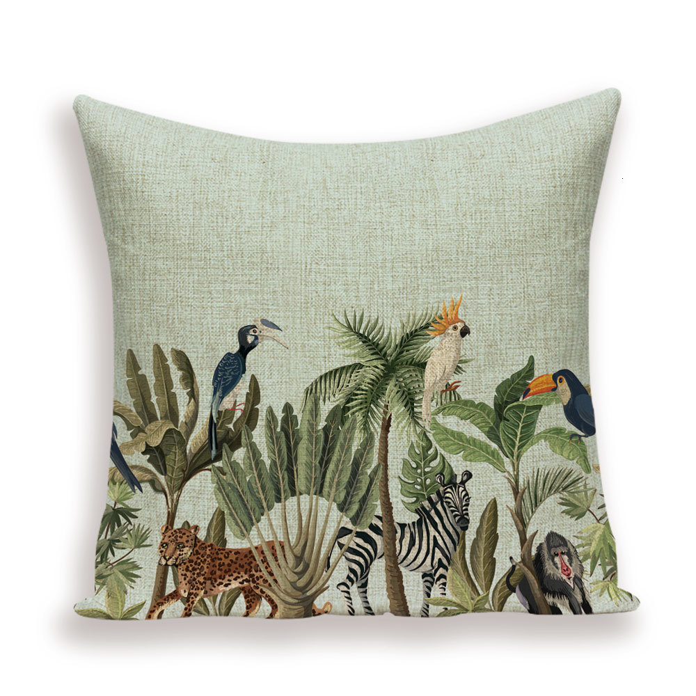 Tropical Jungle Printed Cushion Cover