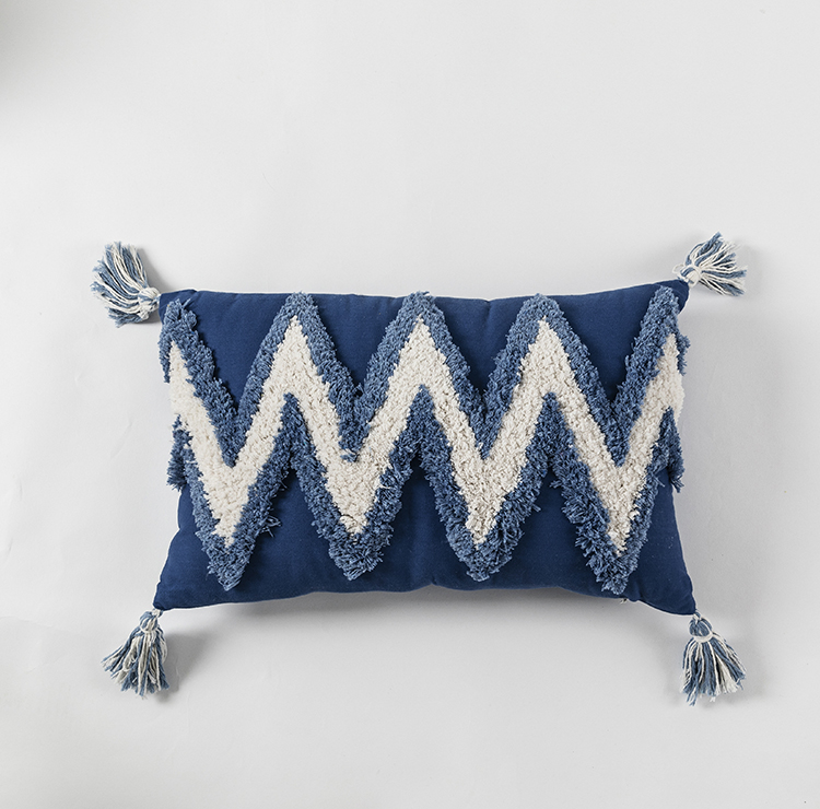 Cotton Cushion Cover Decorated with Tassels