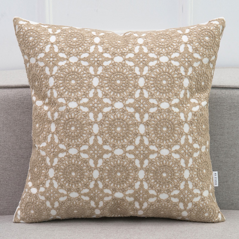 Geometric Pattern Embroidered Pillow Cases