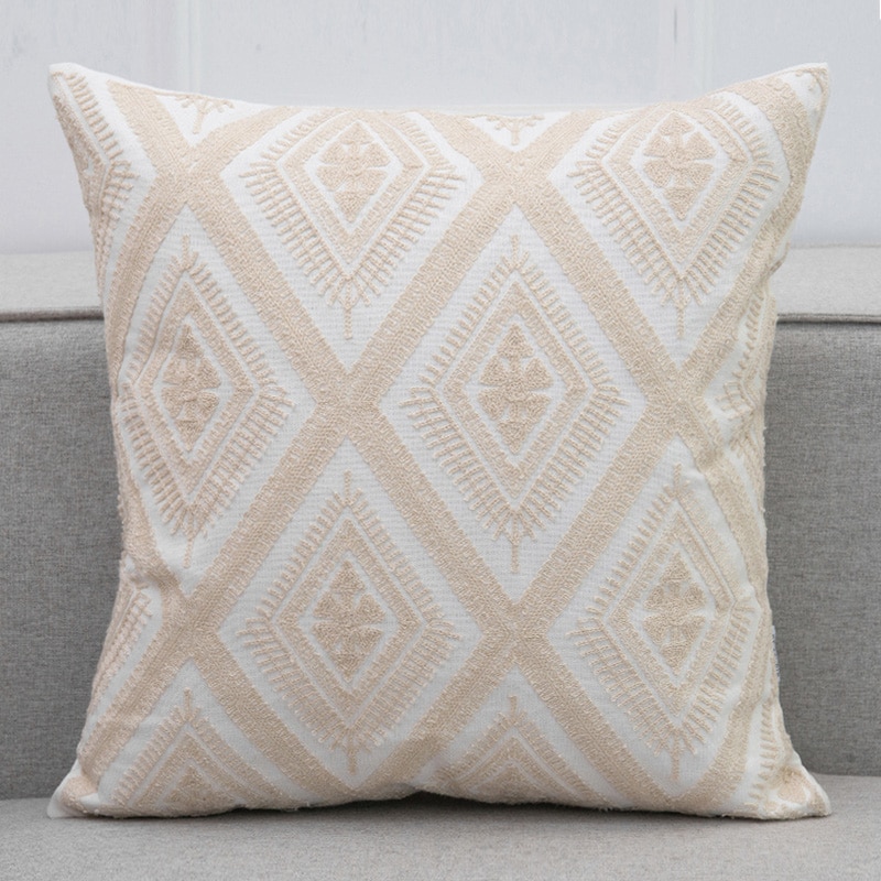 Geometric Pattern Embroidered Pillow Cases