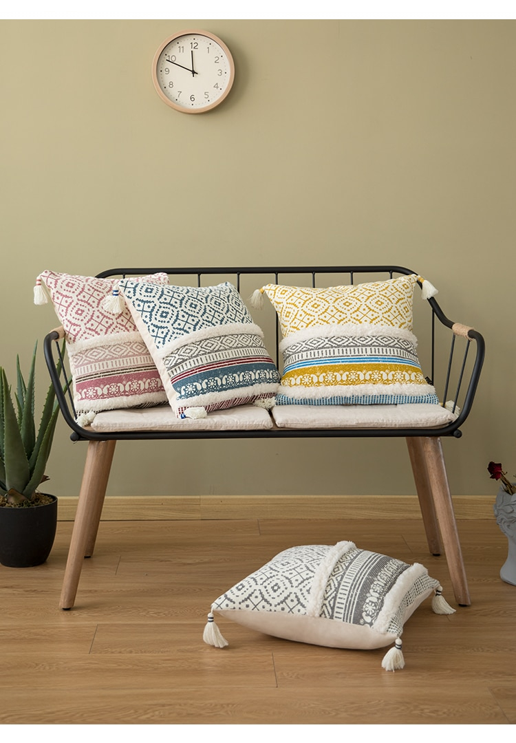 Striped Ethnic Pattern Cushion Cover