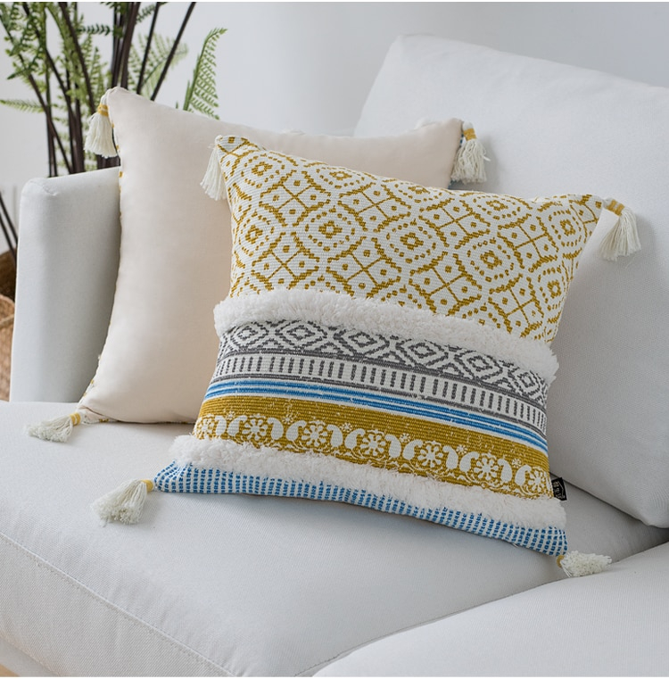 Striped Ethnic Pattern Cushion Cover