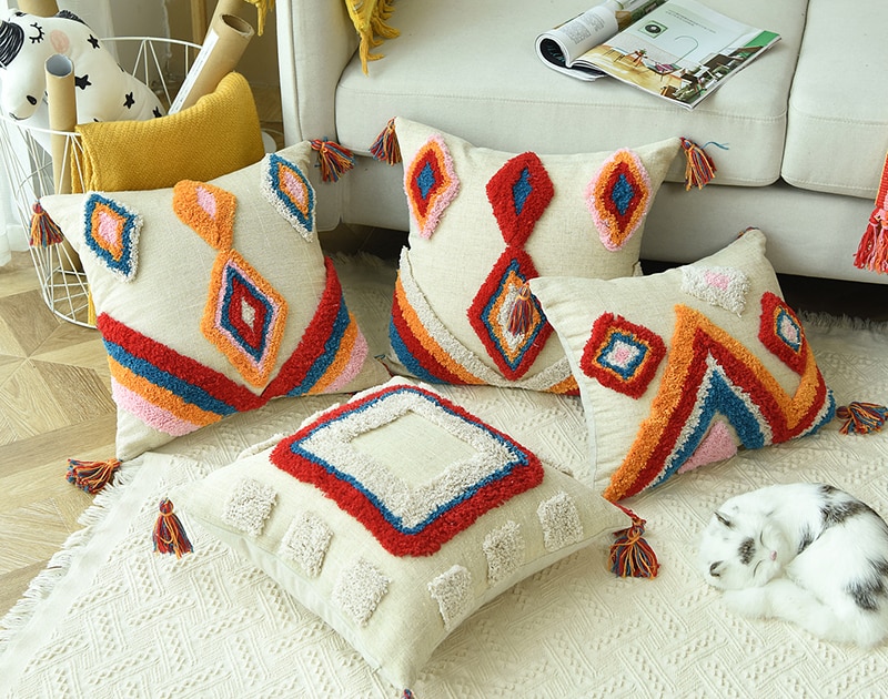 Colorful Ethnic Pattern Cushion Cover