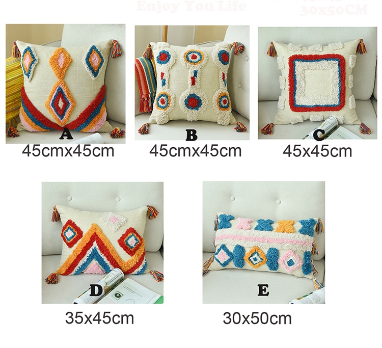 Colorful Ethnic Pattern Cushion Cover