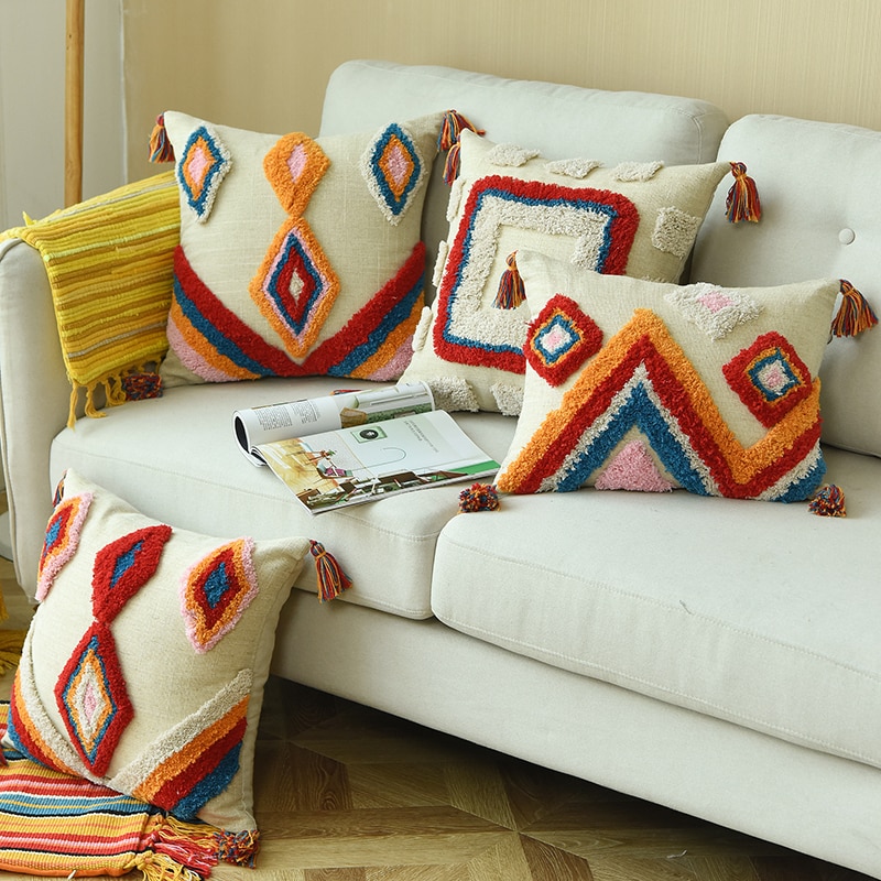 Colorful Ethnic Pattern Cushion Cover